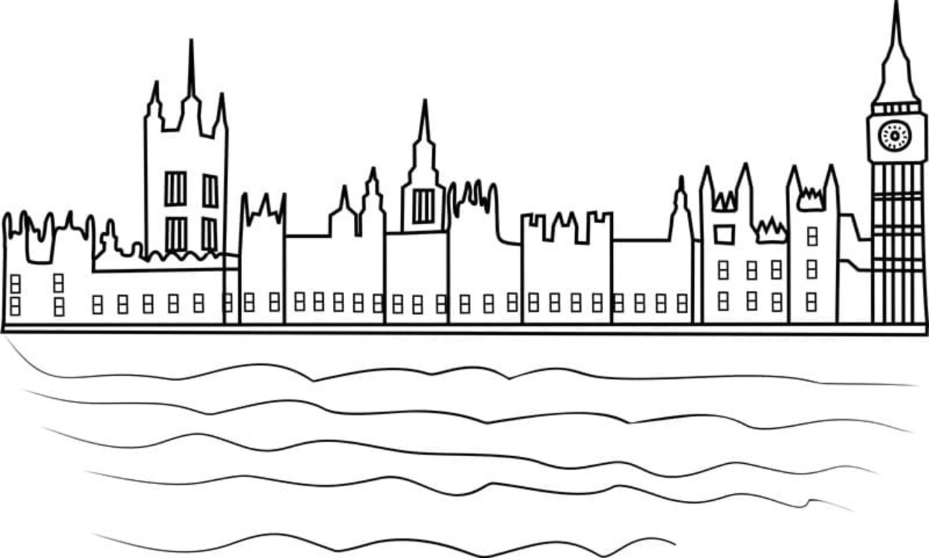 Çizmek İngiltere çocuklar için temel kolay Boyama Sayfası