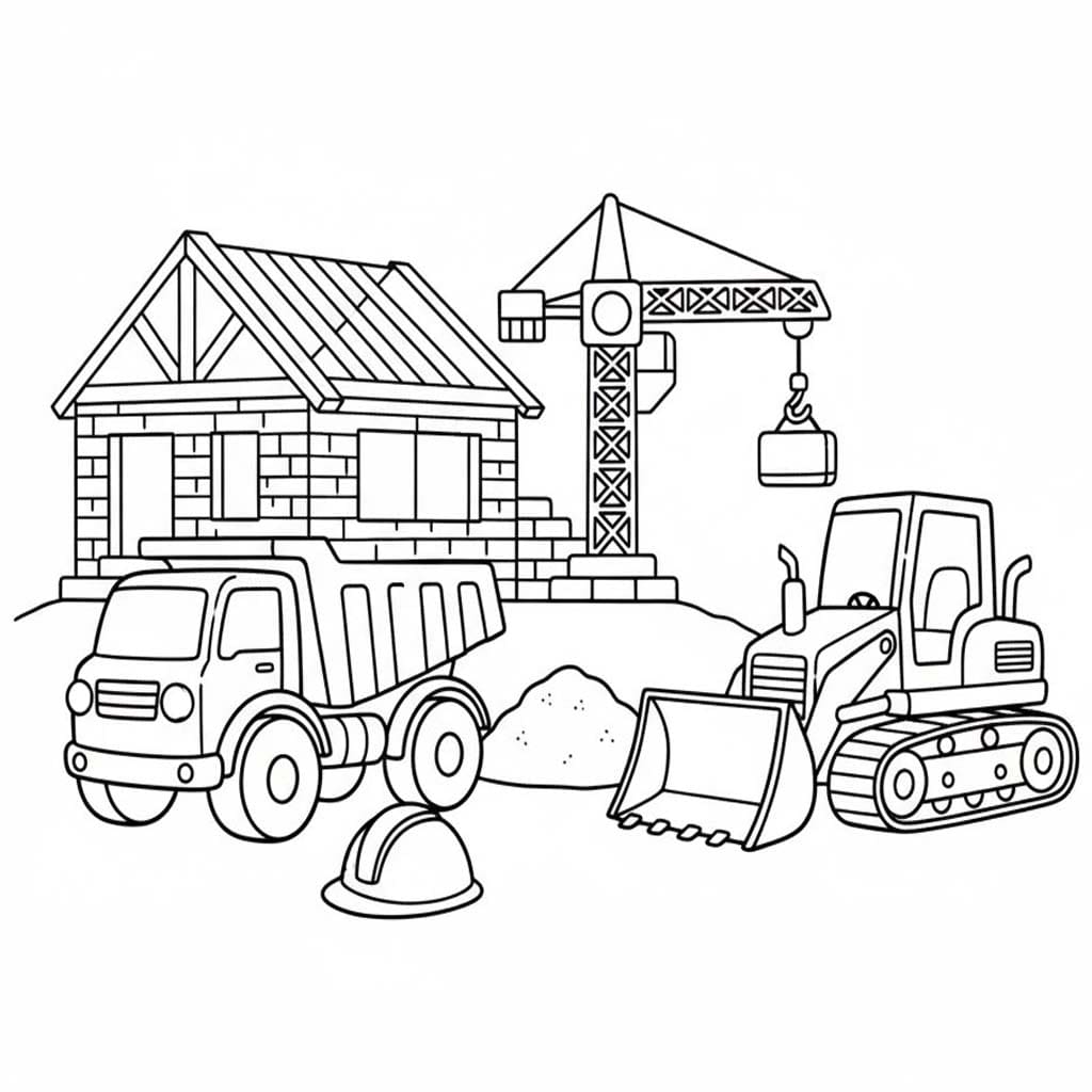Çizmek İnşaat Alanı Ücretsiz Boyama Sayfası