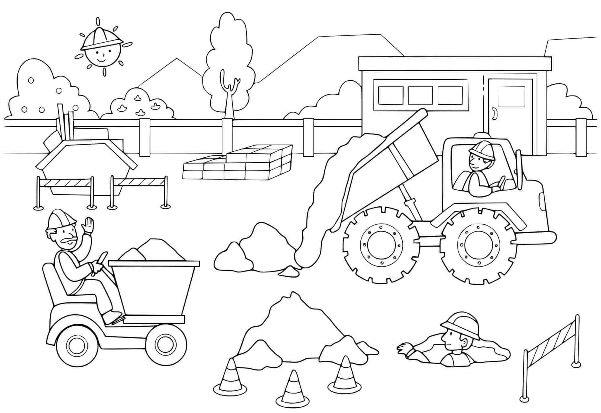 Çizmek İnşaat Alanı basit Boyama Sayfası