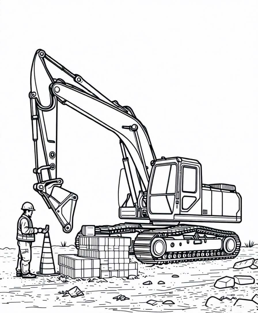 Çizmek İnşaat Alanı çocuklar için ücretsiz Boyama Sayfası