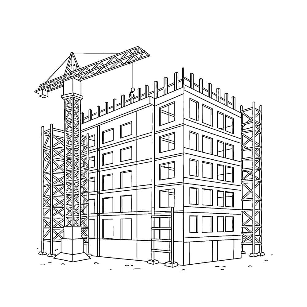 Çizmek İnşaat Alanı çocuklar için Boyama Sayfası