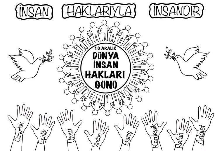 Çizmek İnsan hakları çocuklar için yazdırılabilir Boyama Sayfası