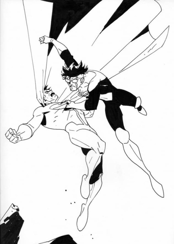 Çizmek Invincible Karşı Omni Man Boyama Sayfası