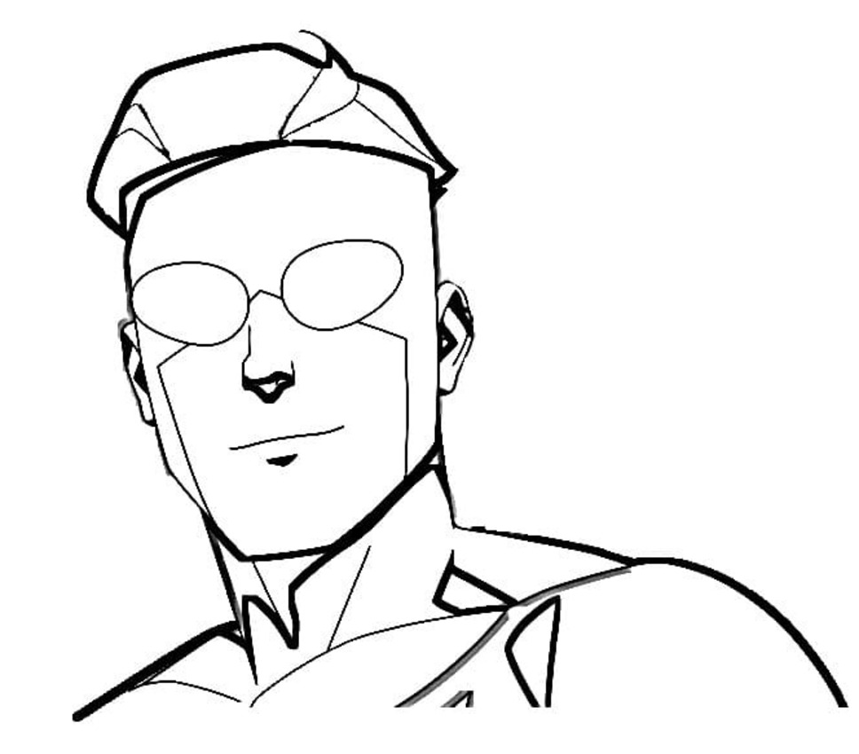 Çizmek Invincible gülümseyen Boyama Sayfası
