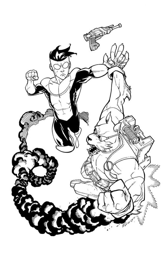 Çizmek Invincible kavga ediyor Boyama Sayfası