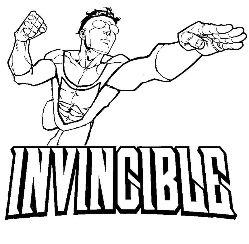 Çizmek Invincible uçan Boyama Sayfası