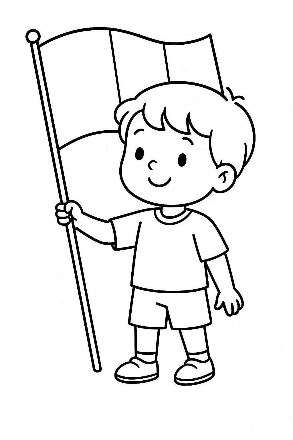 Çizmek İtalya bayrak ve erkek çocuk Boyama Sayfası