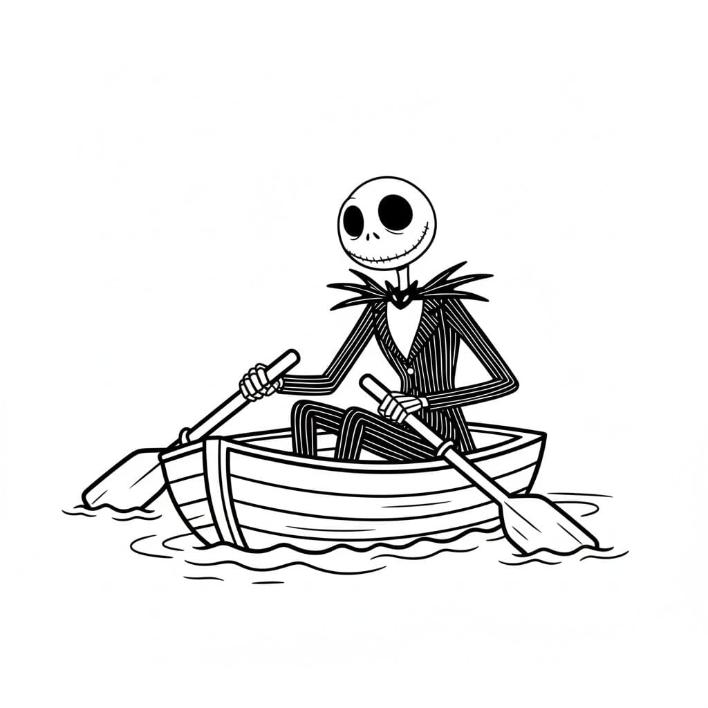 Çizmek Jack Skellington çocuklar için kolay Boyama Sayfası