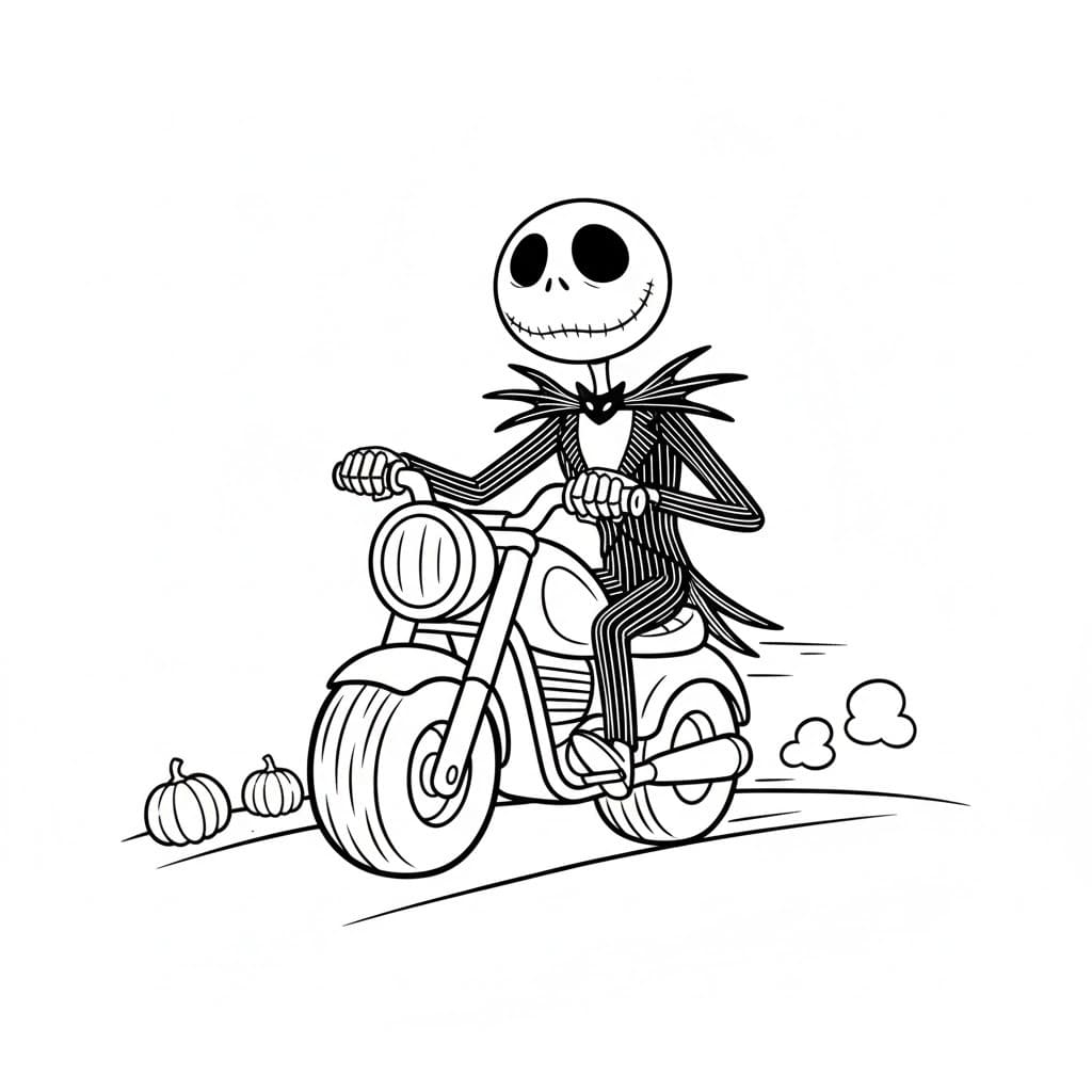 Çizmek Jack Skellington çocuklar için ücretsiz Boyama Sayfası