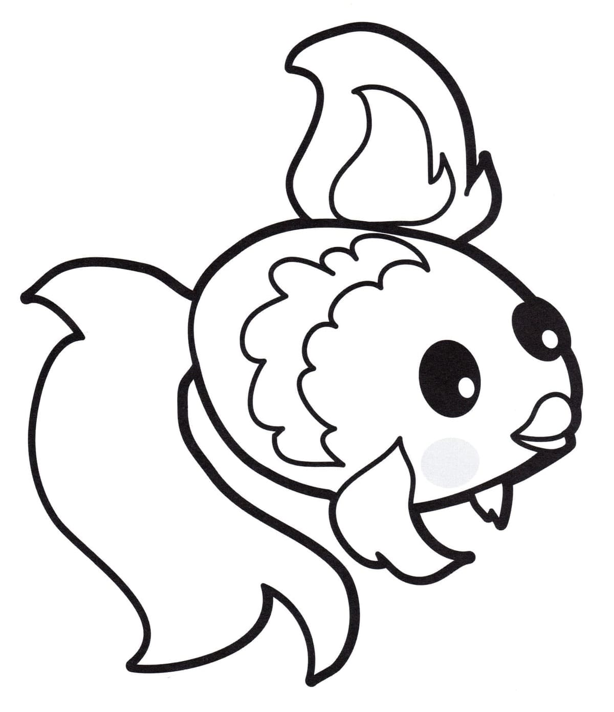 Çizmek Japon Balığı Sevimli Boyama Sayfası