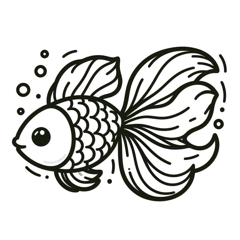 Çizmek Japon Balığı Ücretsiz Yazdırılabilir Boyama Sayfası