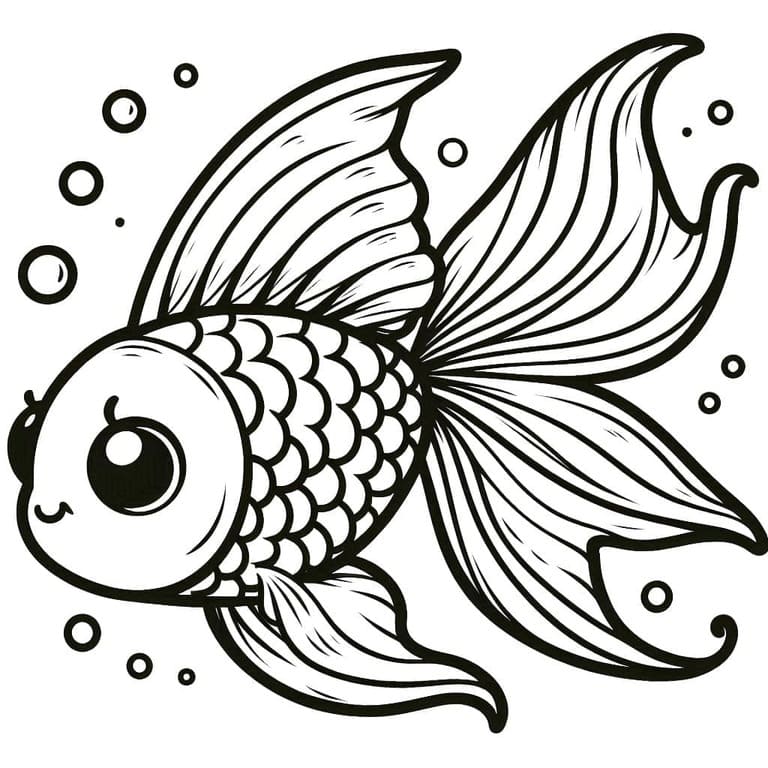 Çizmek Japon Balığı çocuklar için Boyama Sayfası