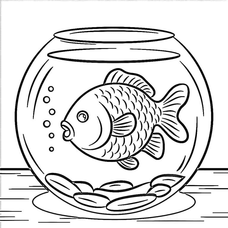 Çizmek Japon Balığı kavanozda Boyama Sayfası