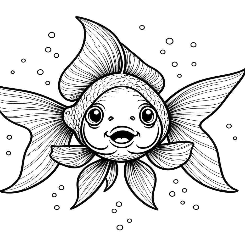 Çizmek Japon Balığı kolay Boyama Sayfası