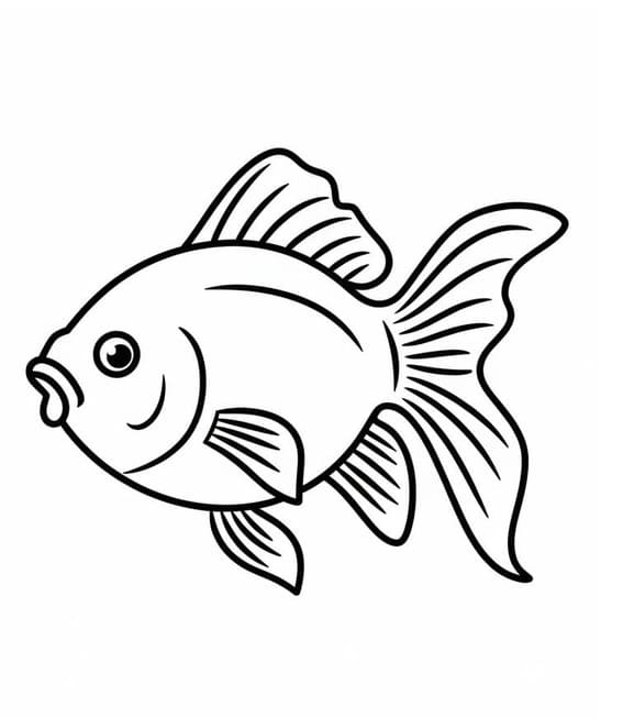 Çizmek Japon Balığı ücretsiz temel Boyama Sayfası