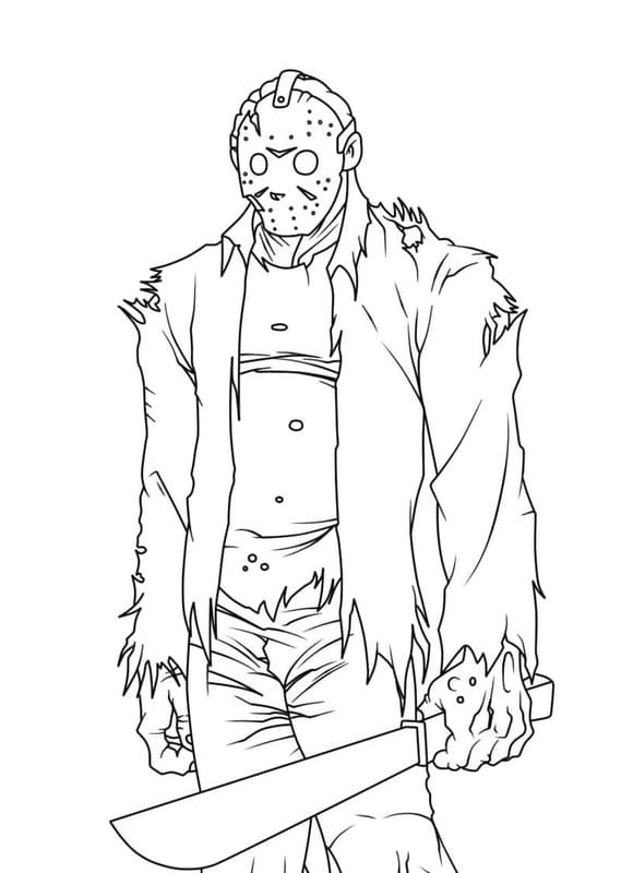 Çizmek Jason Voorhees Basit Boyama Sayfası