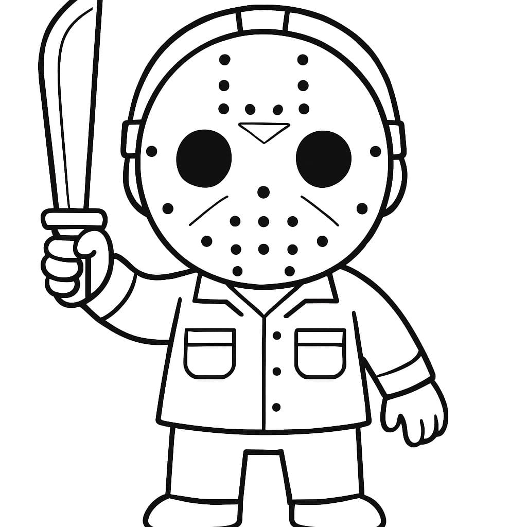 Çizmek Jason Voorhees yazdırılabilir Boyama Sayfası