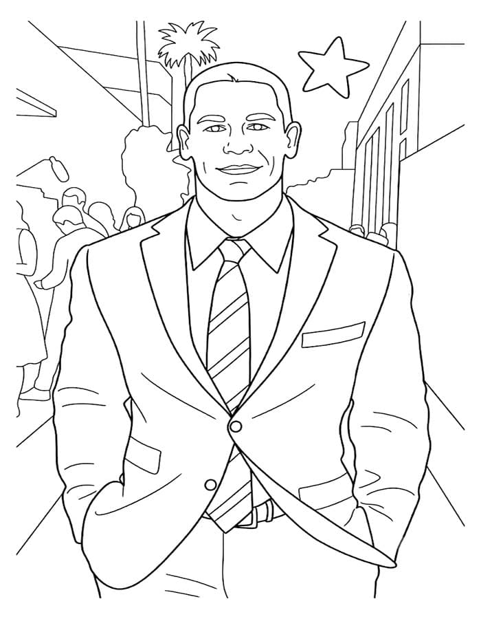 Çizmek John Cena Basit Boyama Sayfası