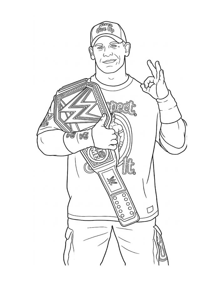 Çizmek John Cena yazdırılabilir Boyama Sayfası