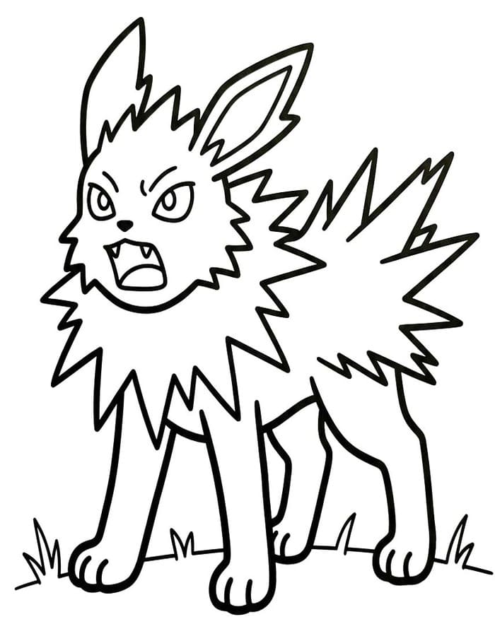 Çizmek Jolteon Basit Boyama Sayfası