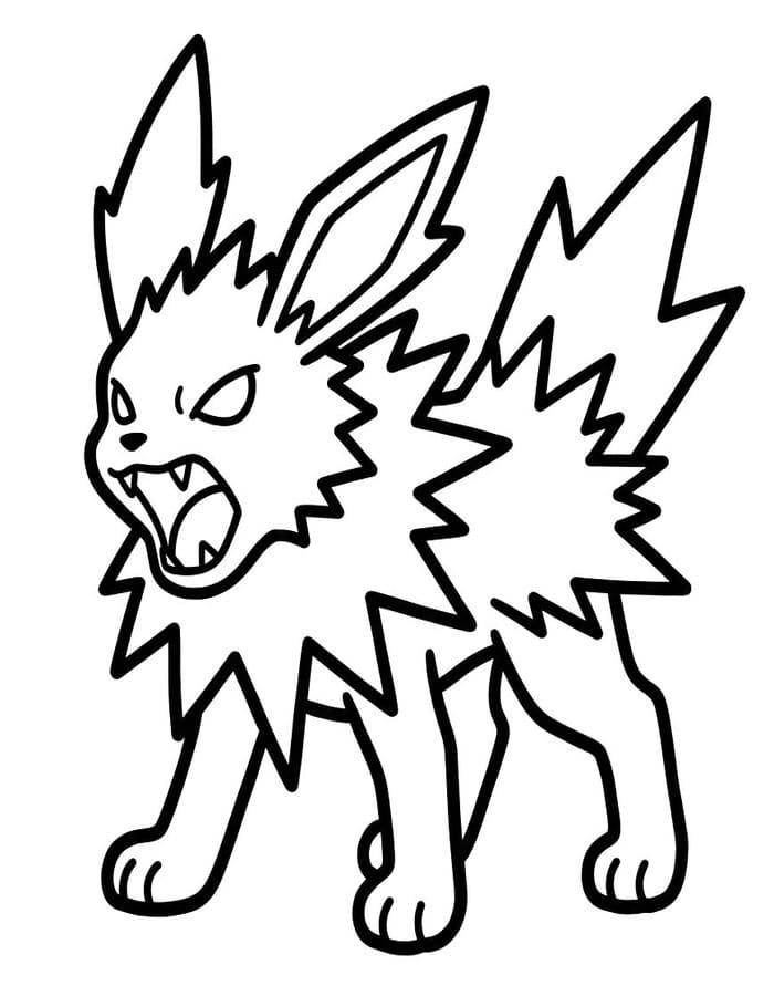 Çizmek Jolteon Kolay Boyama Sayfası