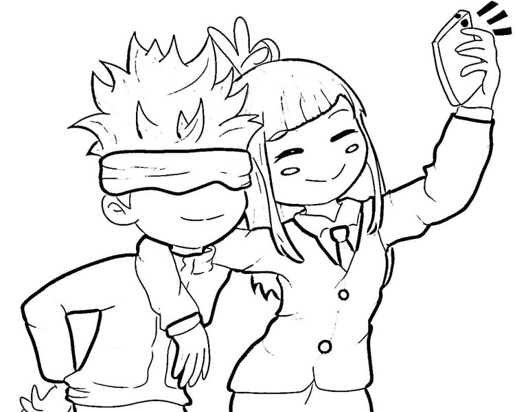 Çizmek Jujutsu Kaisen çocuklar için kolay Boyama Sayfası