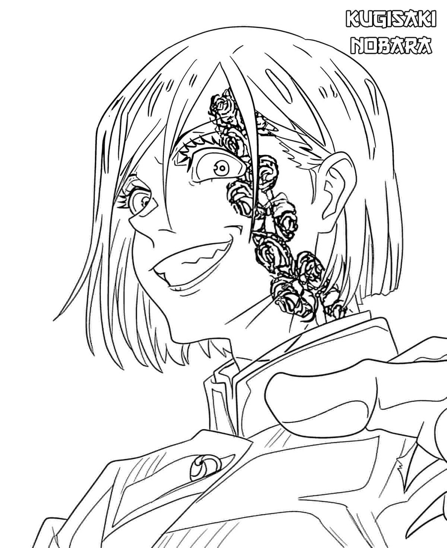 Çizmek Jujutsu Kaisen yazdırılabilir basit Boyama Sayfası