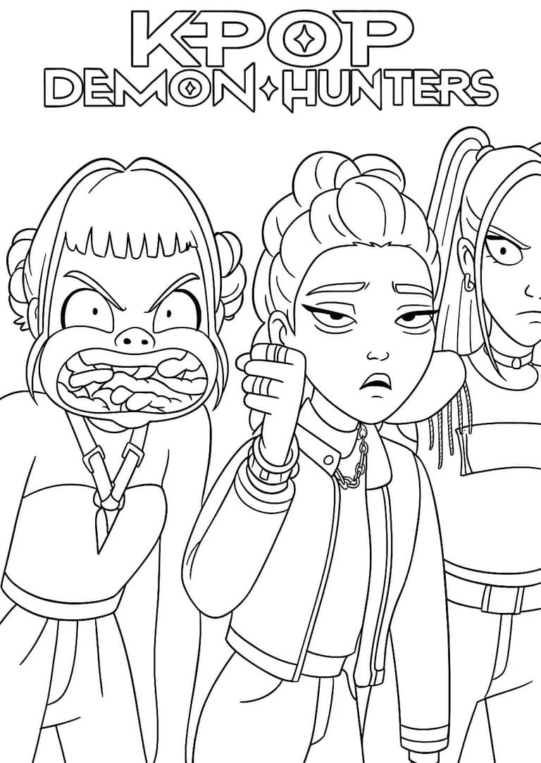 Çizmek KPop Demon Hunters 7 Boyama Sayfası