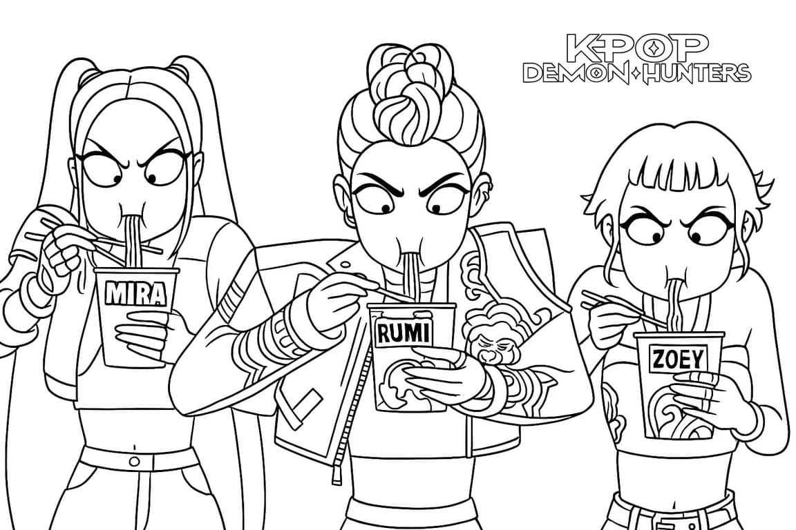 Çizmek KPop Demon Hunters Ücretsiz Boyama Sayfası