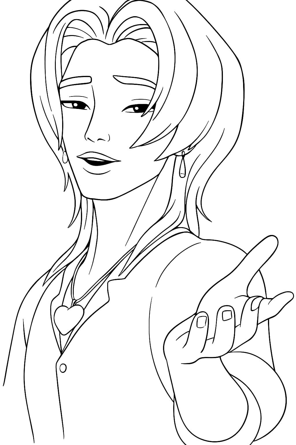 Çizmek KPop Demon Hunters basit Boyama Sayfası