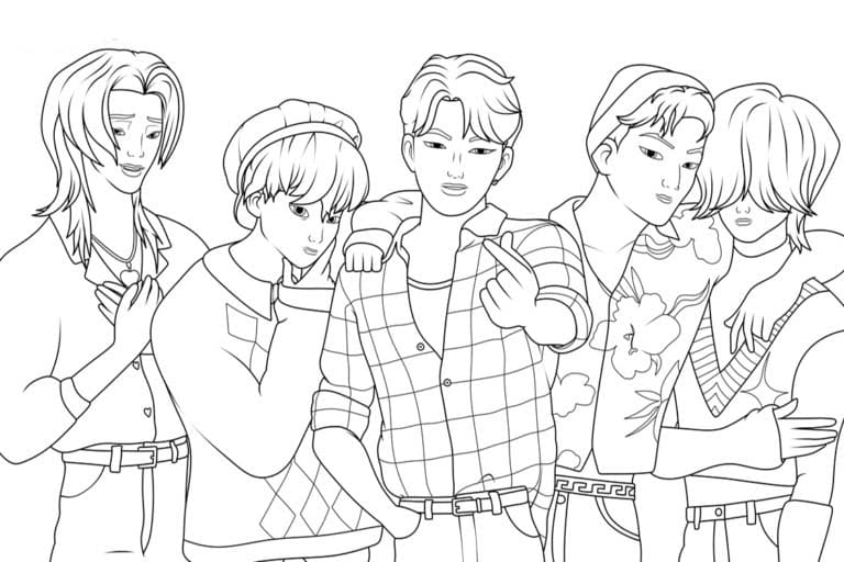 Çizmek KPop Demon Hunters çocuklar için Boyama Sayfası