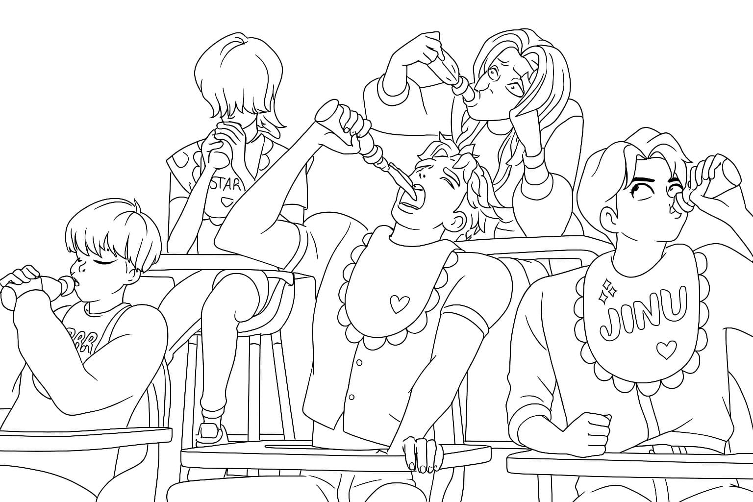 Çizmek KPop Demon Hunters görüntü Boyama Sayfası