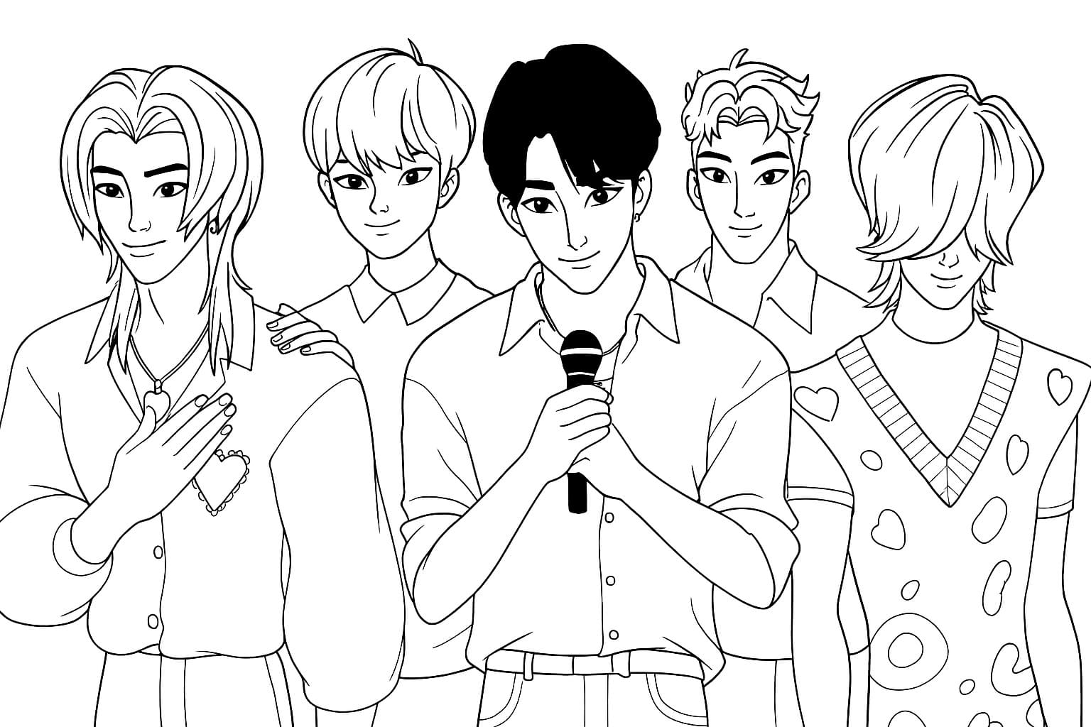 Çizmek KPop Demon Hunters kolay Boyama Sayfası