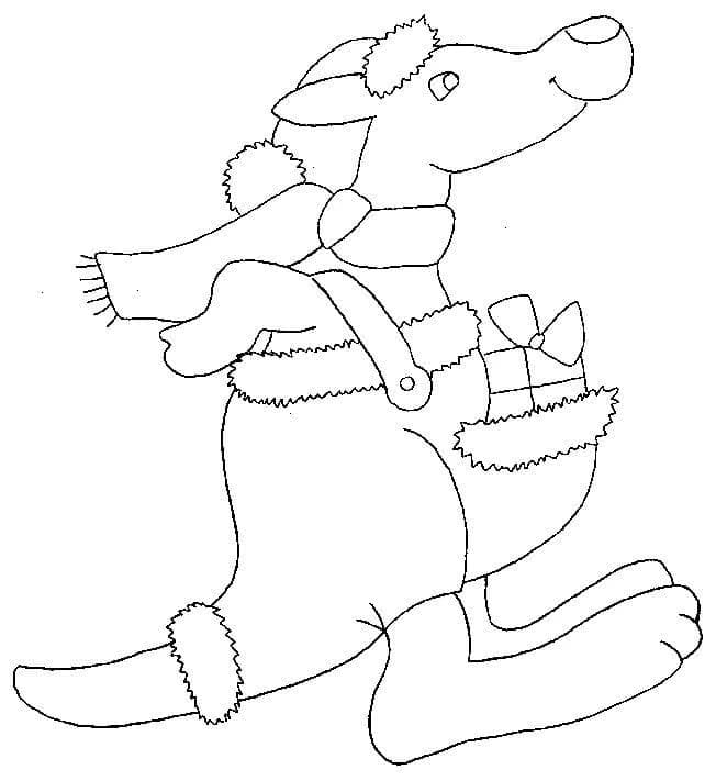 Çizmek Kanguru Kolay Boyama Sayfası