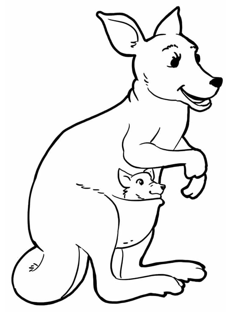 Çizmek Kanguru yazdırılabilir Boyama Sayfası
