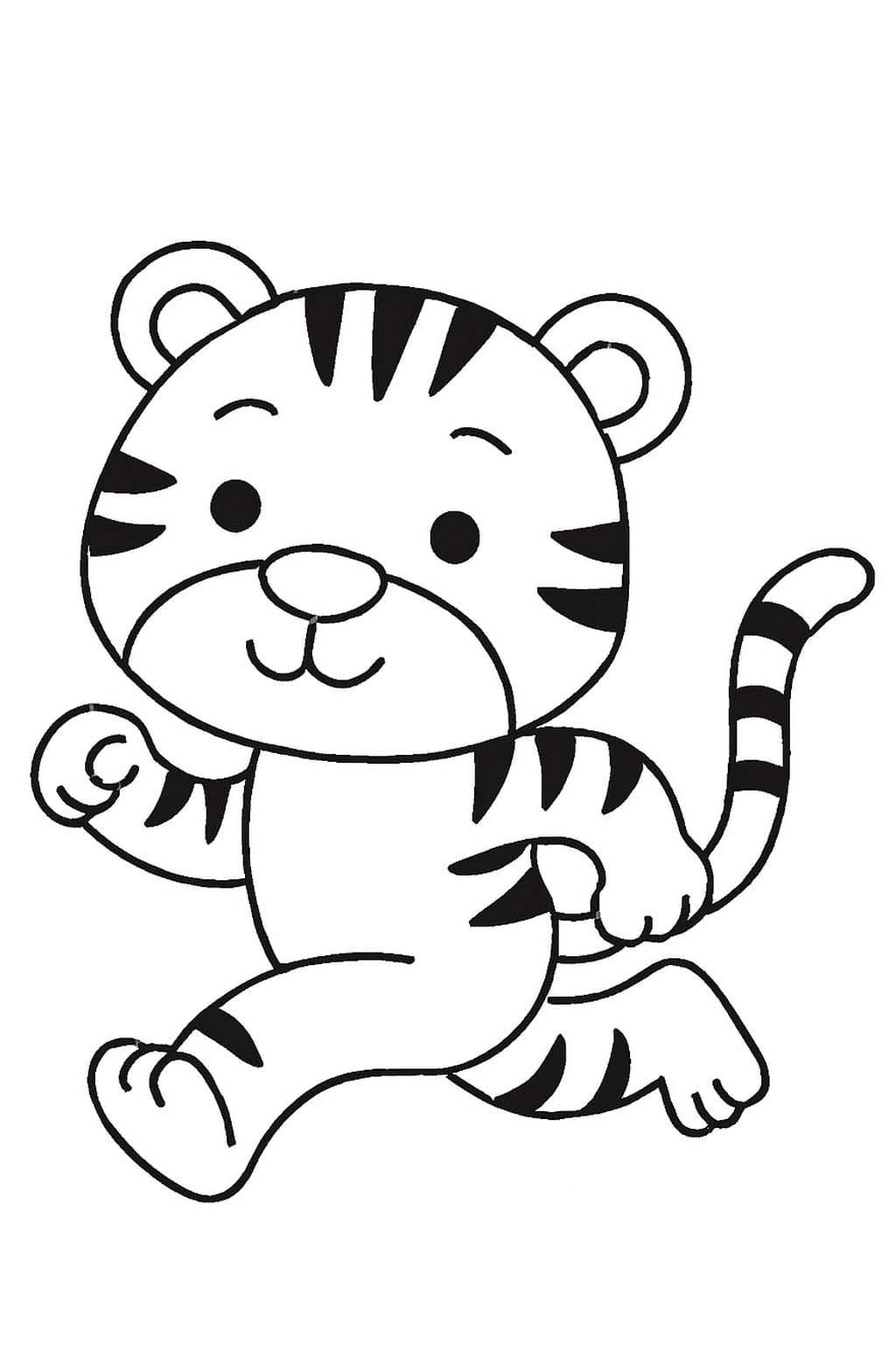 Çizmek Kaplan basit Boyama Sayfası