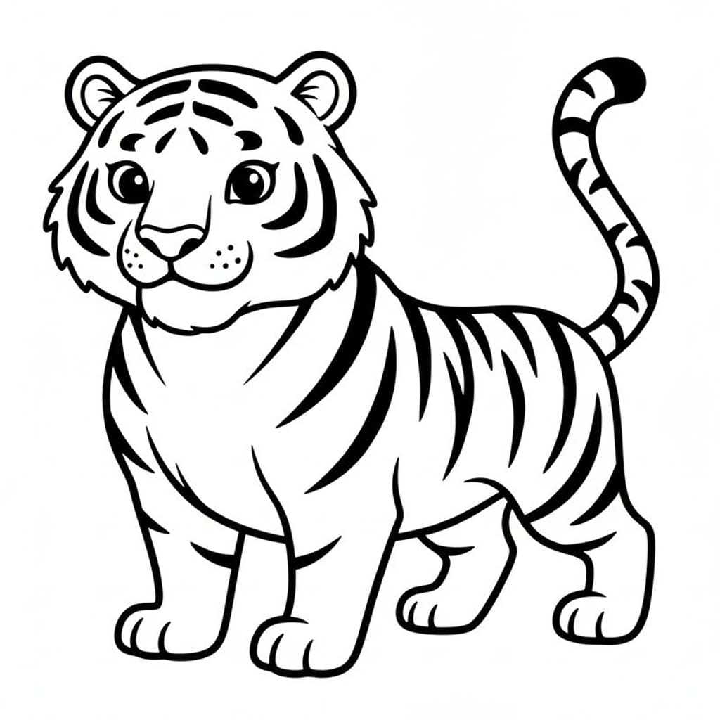 Çizmek Kaplan ücretsiz yazdırılabilir Boyama Sayfası