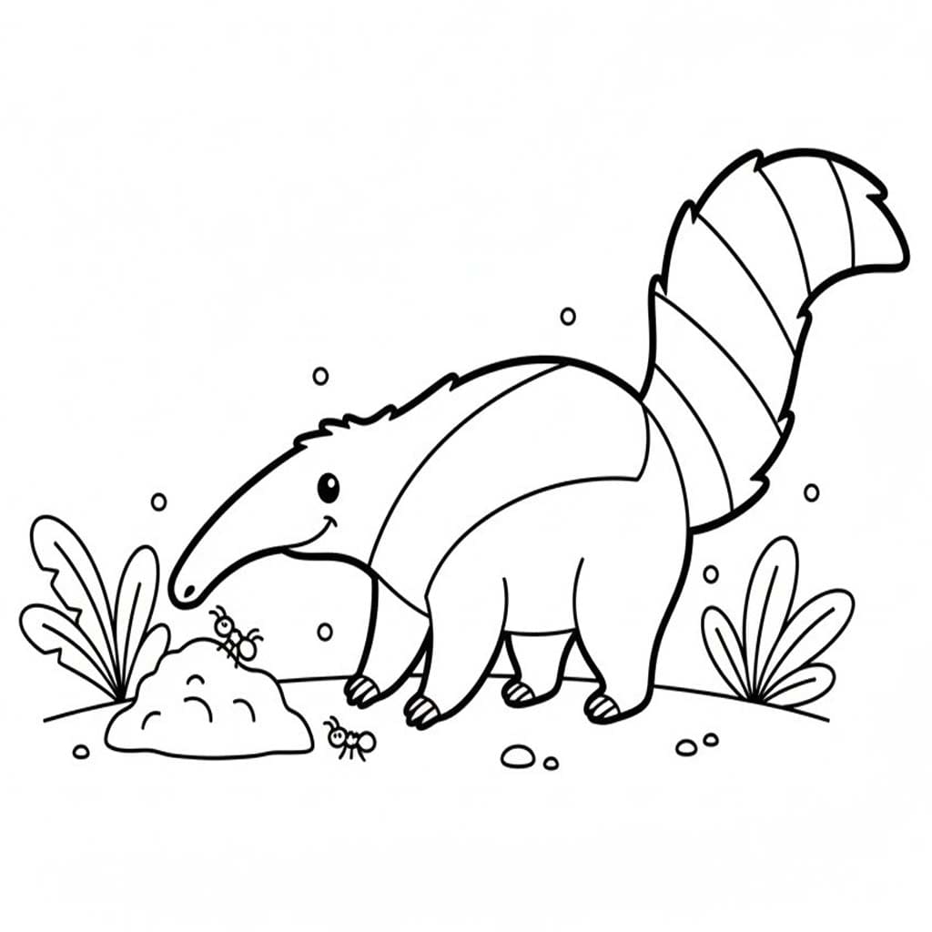 Çizmek Karıncayiyen Ücretsiz Yazdırılabilir Boyama Sayfası