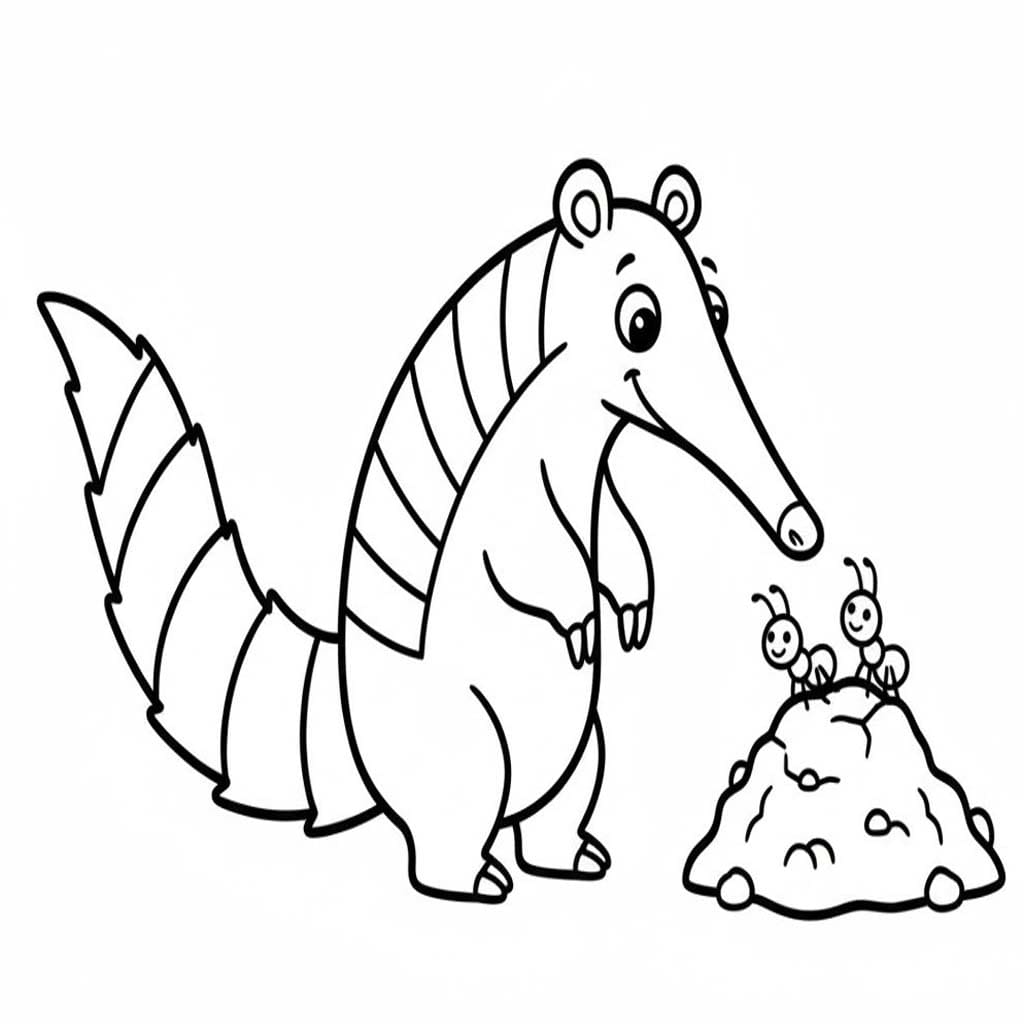 Çizmek Karıncayiyen basit Boyama Sayfası