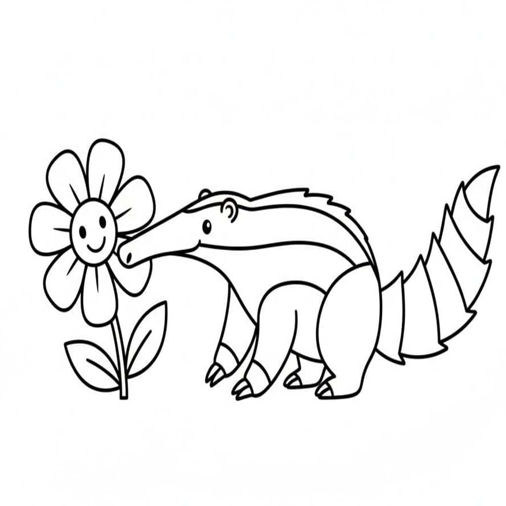 Çizmek Karıncayiyen çocuklar için basit Boyama Sayfası