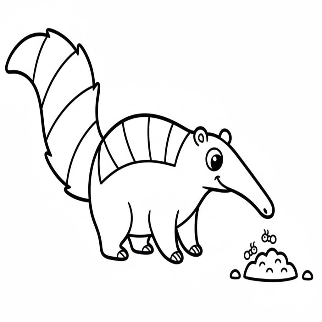 Çizmek Karıncayiyen çocuklar için ücretsiz Boyama Sayfası