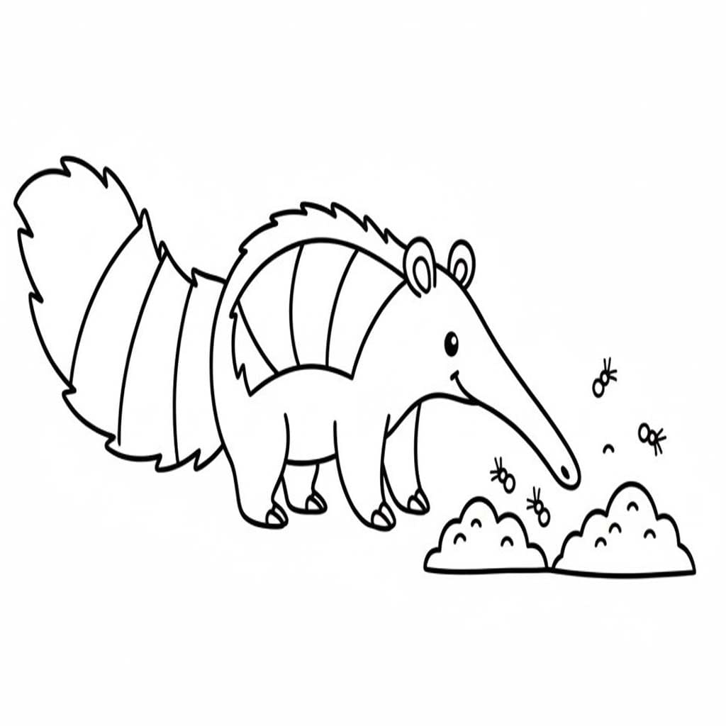 Çizmek Karıncayiyen çocuklar için Boyama Sayfası