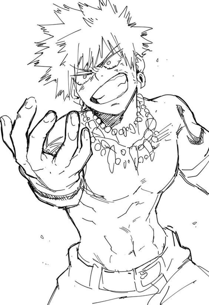 Çizmek Katsuki Bakugo Serin Boyama Sayfası
