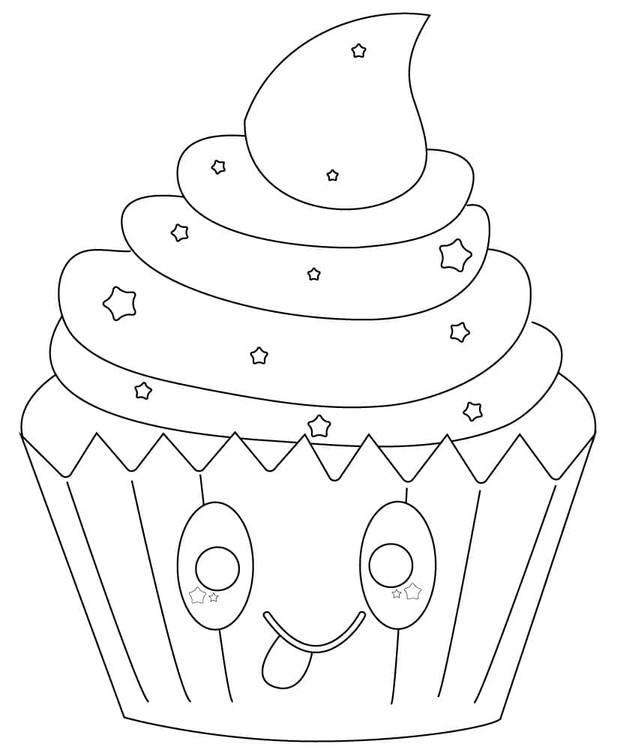 Çizmek Kawaii Yemek ücretsiz yazdırılabilir temel Boyama Sayfası