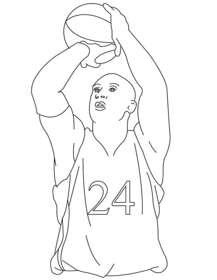 Çizmek Kobe Bryant Kolay Boyama Sayfası