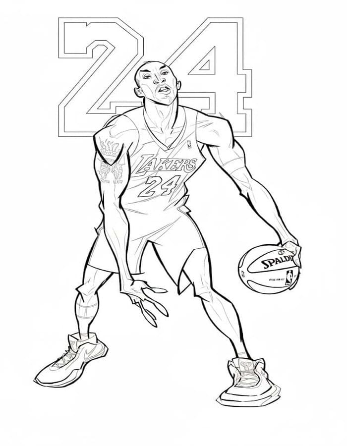Çizmek Kobe Bryant ücretsiz yazdırılabilir Boyama Sayfası