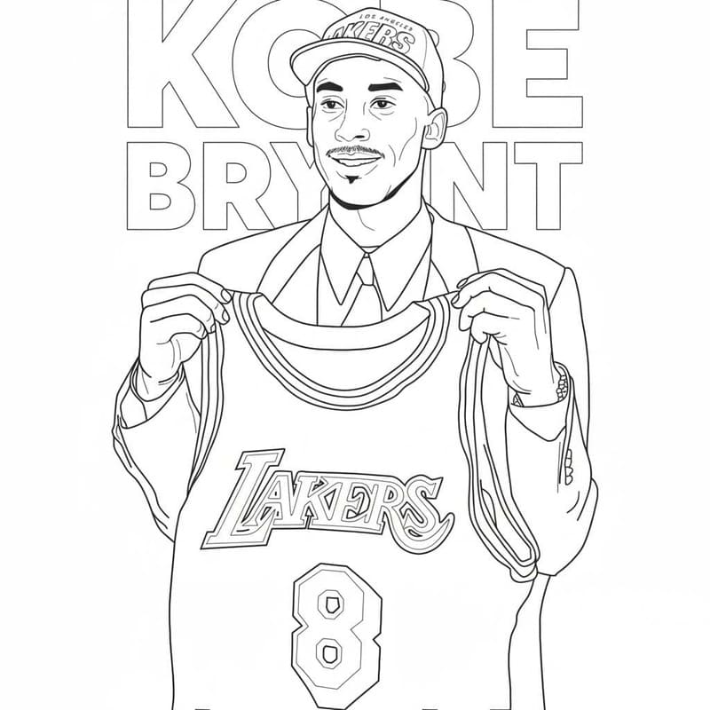 Çizmek Kobe Bryant yazdırılabilir Boyama Sayfası