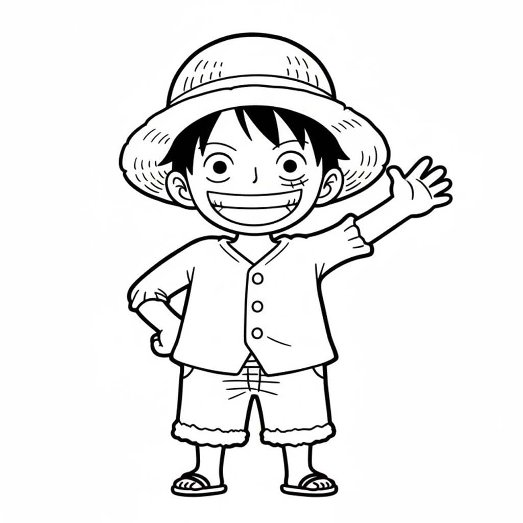 Çizmek Kolay Luffy Boyama Sayfası