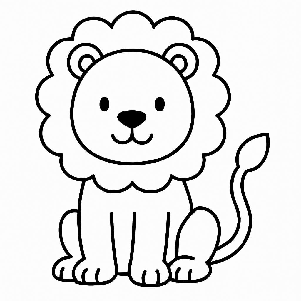 Çizmek Kolay aslan Boyama Sayfası