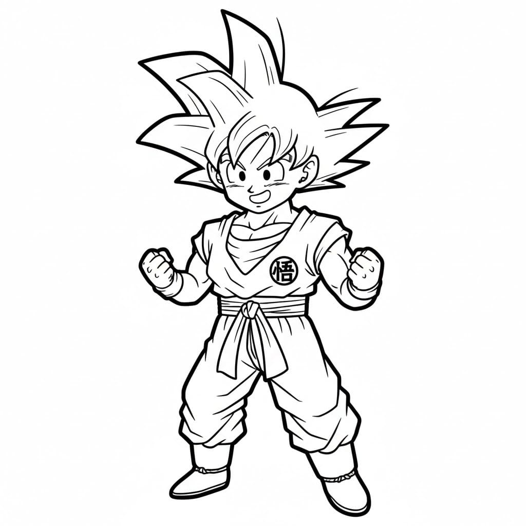 Çizmek Kolay goku Boyama Sayfası